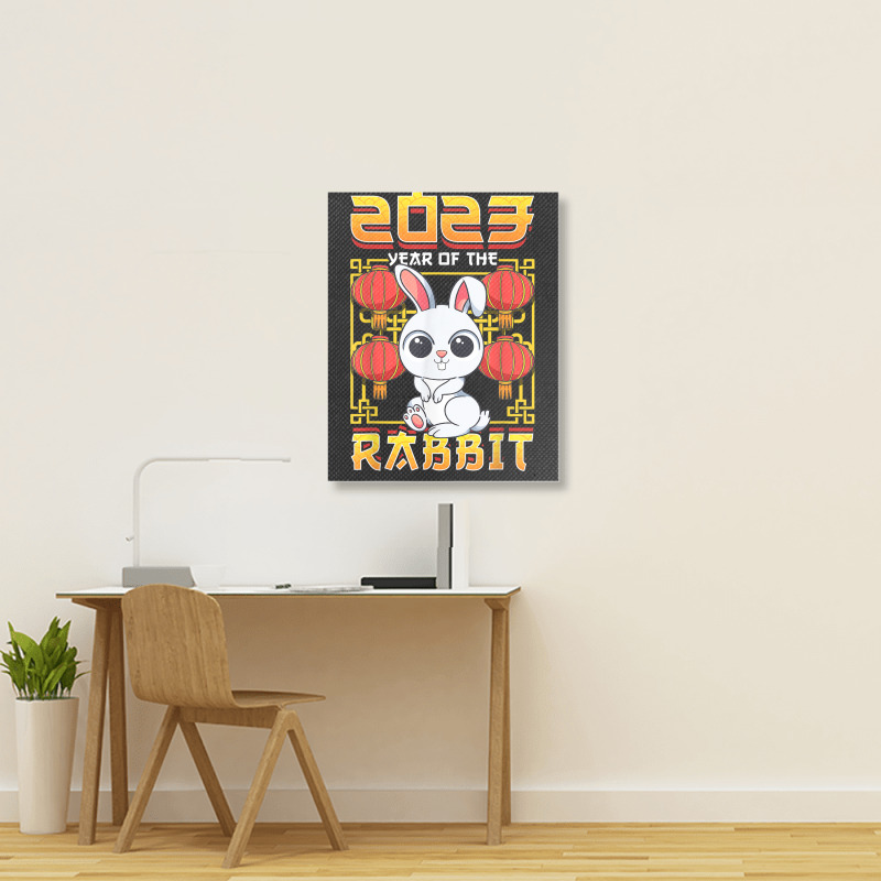 Year Of The Rabbit 2023 Chinese Zodiac Cute Kawaii Bunny Portrait Canvas Print by Halloween | Artistshot