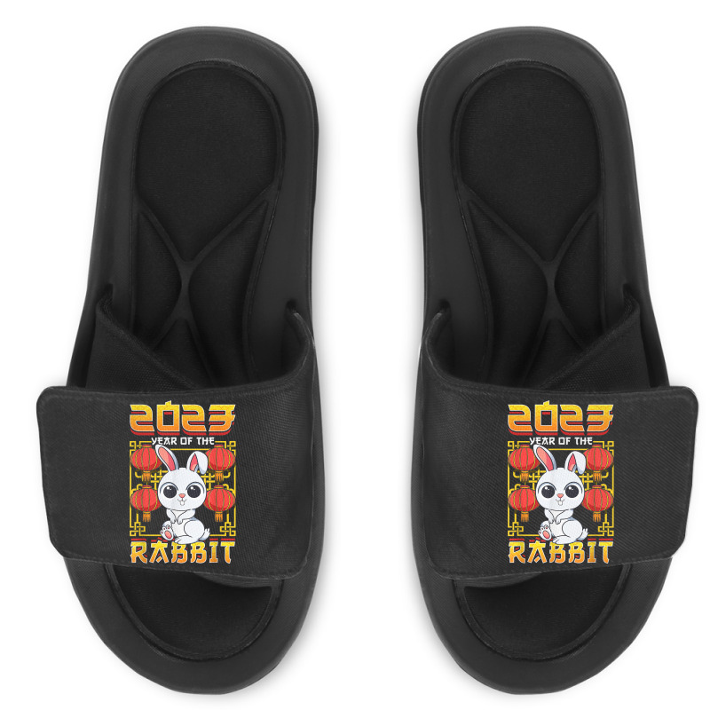 Year Of The Rabbit 2023 Chinese Zodiac Cute Kawaii Bunny Slide Sandal by Halloween | Artistshot