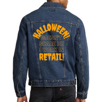 Halloween Retail Funny Work Attire T Shirt Men Denim Jacket | Artistshot