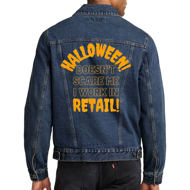 Halloween Retail Funny Work Attire T Shirt Men Denim Jacket by cm-arts | Artistshot