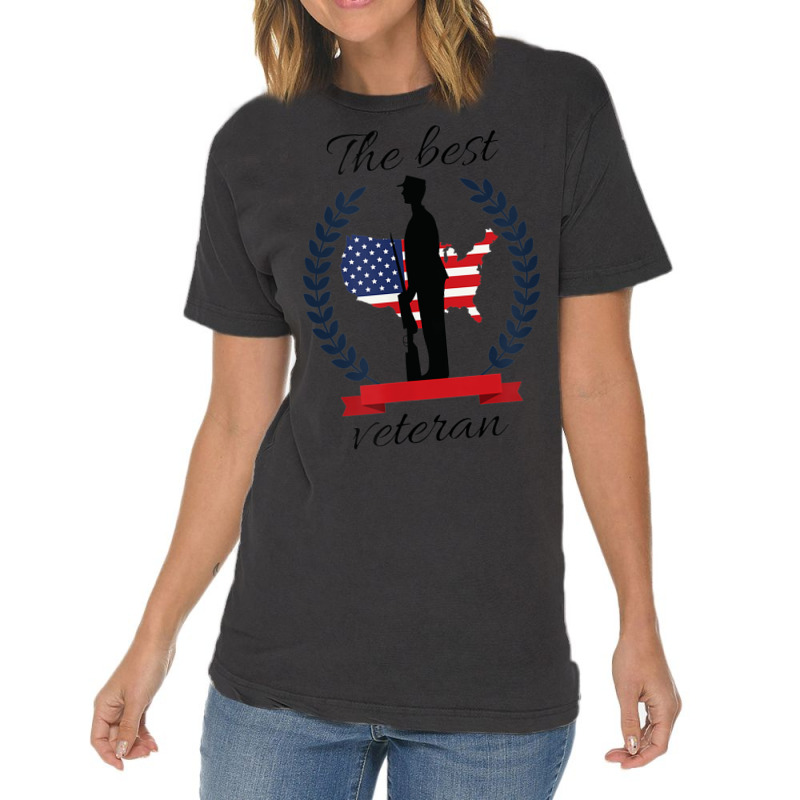 The Best Veteran Patriotic Army American Soldier Us Flag Vintage T-shirt | Artistshot