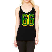 Jersey Number #66 Green Yellow Birthday Sports Number 66 Racerback Tank | Artistshot