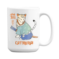 Cat Samurai Catmurai Japanese Warrior Funny Cats With Katana 15 Oz Coffee Mug | Artistshot