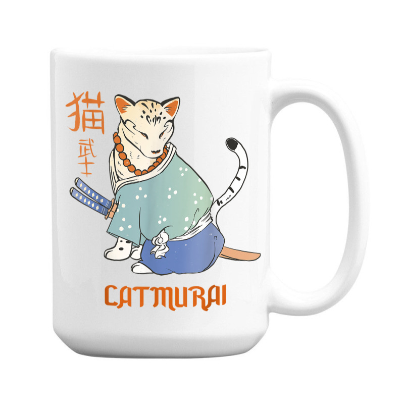 Cat Samurai Catmurai Japanese Warrior Funny Cats With Katana 15 Oz Coffee Mug | Artistshot