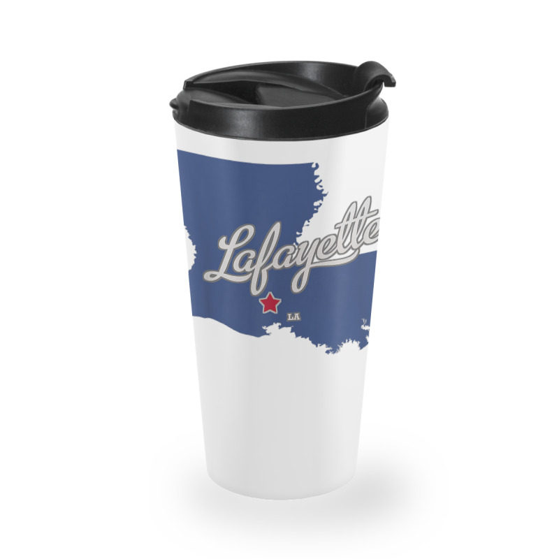 Lafayette Louisiana La Map T Shirt Travel Mug | Artistshot