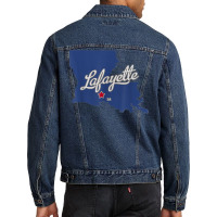 Lafayette Louisiana La Map T Shirt Men Denim Jacket | Artistshot