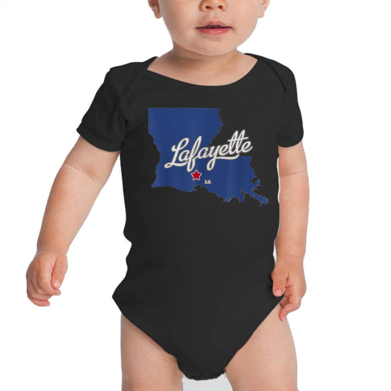 Lafayette Louisiana La Map T Shirt Baby Bodysuit | Artistshot