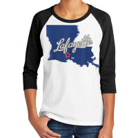 Lafayette Louisiana La Map T Shirt Youth 3/4 Sleeve | Artistshot