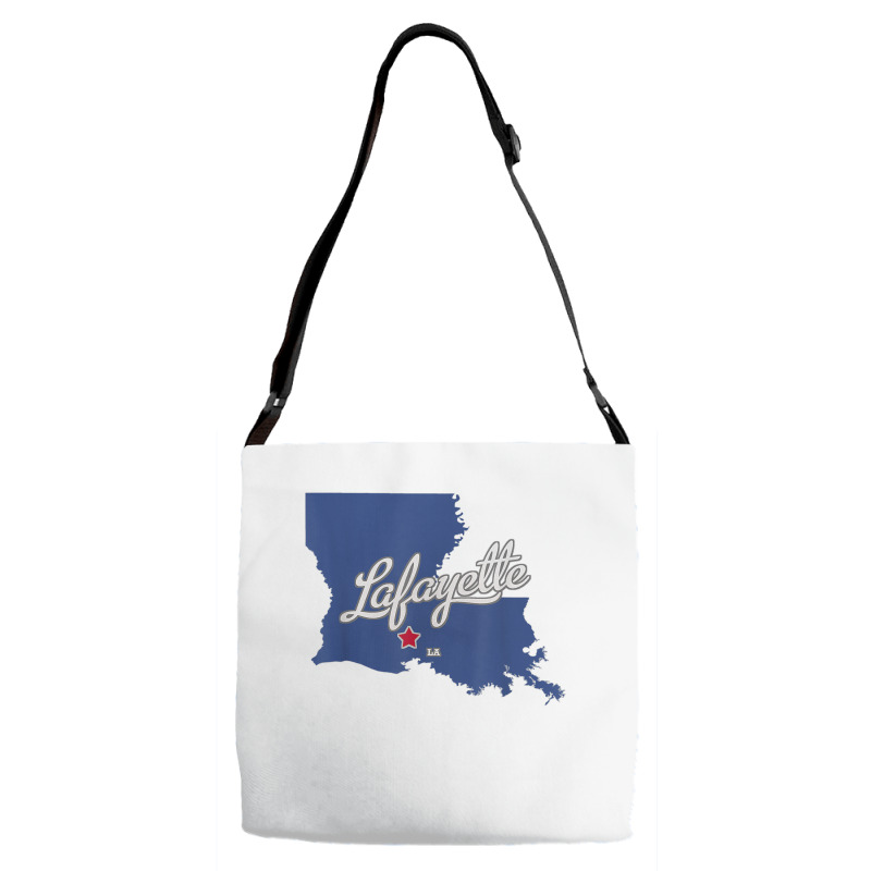 Lafayette Louisiana La Map T Shirt Adjustable Strap Totes | Artistshot