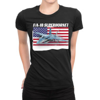 Patriotic American Naval Fa 18 Superhornet Tee In Action Ladies Fitted T-shirt | Artistshot