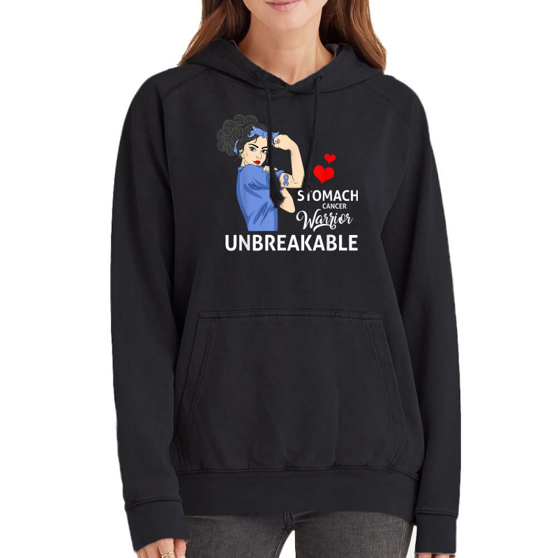 Stomach Cancer Awareness Warrior Unbreakable Strong Women Vintage Hoodie | Artistshot