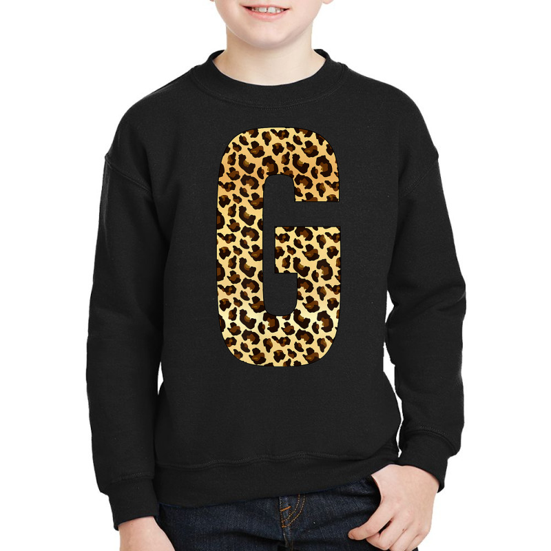 Letter G Alphabet Letters Leopard Cheetah Initial Youth Sweatshirt by Loves | Artistshot