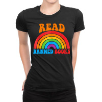 I Read Banned Books T Shirt Rainbow Readers Reading Book T Shirt Ladies Fitted T-shirt | Artistshot