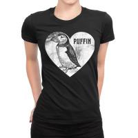 Love Heart Puffins Shirt Cute Puffin Iceland Lover Gift Tee Ladies Fitted T-shirt | Artistshot