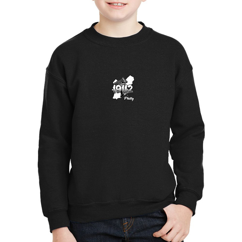 Philadelphia Silhouette With Zip Code 19112 And Liberty Bell Youth Sweatshirt | Artistshot