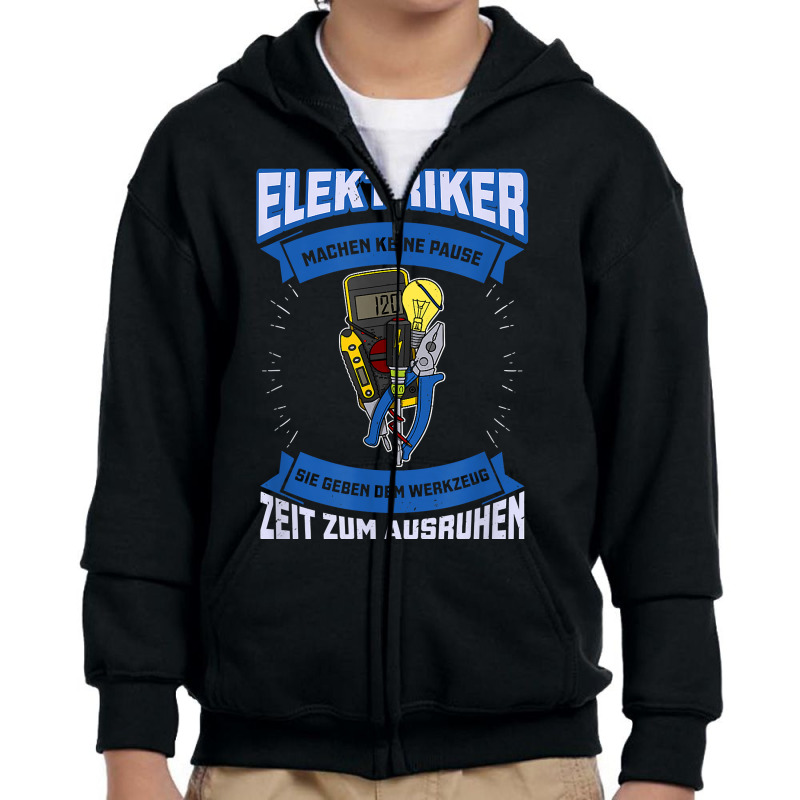 Electrician Electricity Electrician Lighting Technician T Shirt Youth Zipper Hoodie by puetzee | Artistshot