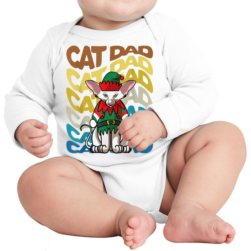 Mens Retro Vintage Cats Oriental Shorthair Cat Dad Christmas T Shirt Long Sleeve Baby Bodysuit | Artistshot