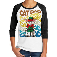 Mens Retro Vintage Cats Oriental Shorthair Cat Dad Christmas T Shirt Youth 3/4 Sleeve | Artistshot