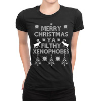 Merry Christmas Ya Filthy Xenophobes Shirt. Progressive Tee. Ladies Fitted T-shirt | Artistshot