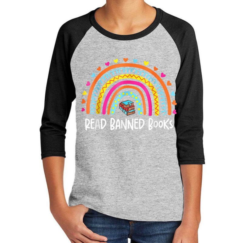 I Read Banned Books Vintage Rainbow Reading Book Lover Youth 3/4 Sleeve by RandiCrystalGraber | Artistshot