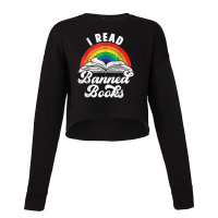 I Read Banned Books Vintage Literature Rainbow Reading Cropped Sweater | Artistshot