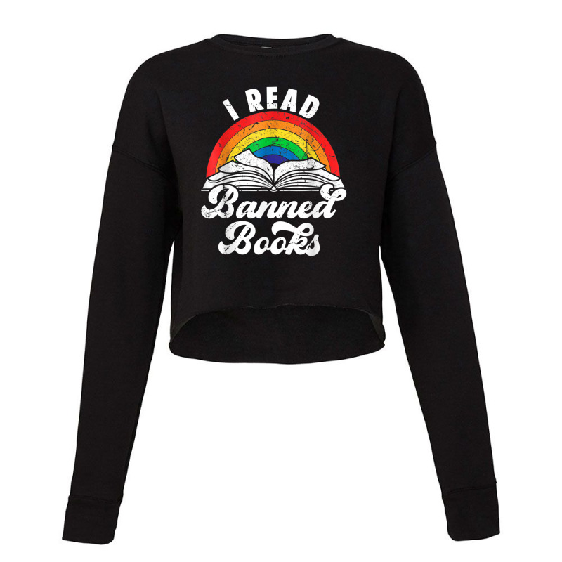 I Read Banned Books Vintage Literature Rainbow Reading Cropped Sweater by RandiCrystalGraber | Artistshot