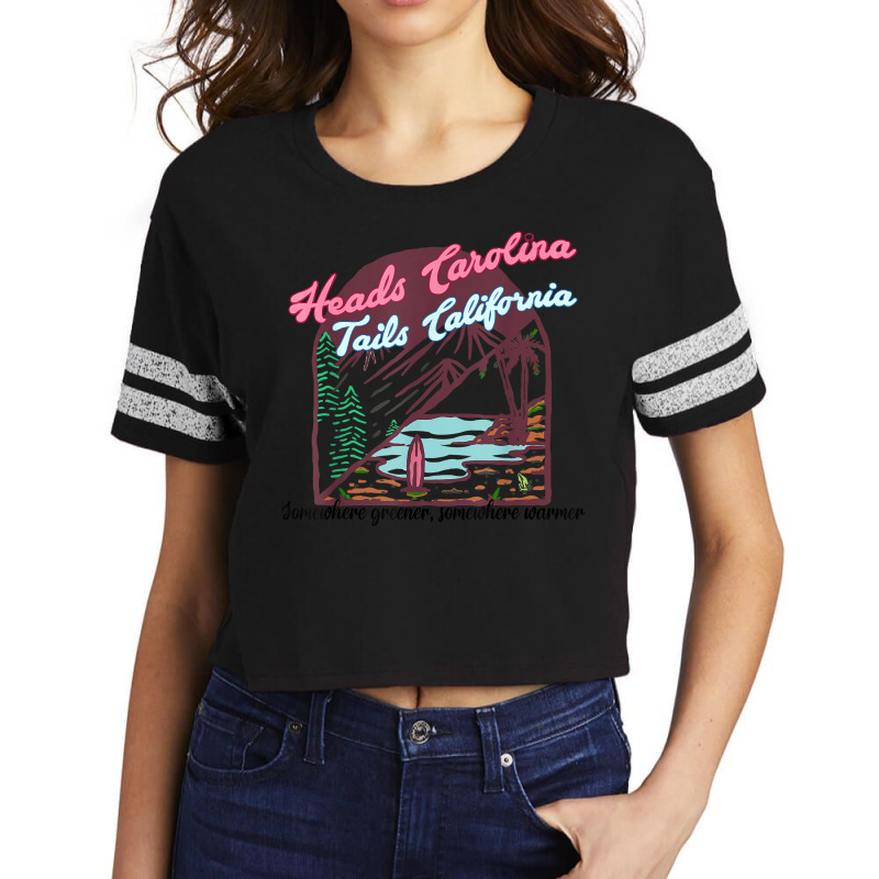 Heads Carolina Tail California Western Summer Beach Paradise Gift Scorecard Crop Tee by FrancesTiffany | Artistshot