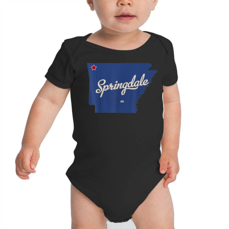 Springdale Arkansas Ar Map Baby Bodysuit | Artistshot