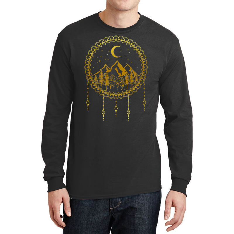 Minimal Mountain Art Dreamcatcher For Hiker T Shirt Long Sleeve Shirts by cm-arts | Artistshot