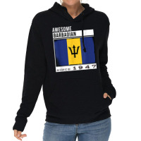 Awesome Barbadian Since 1947   Barbadian 75th Birthday T Shirt Lightweight Hoodie | Artistshot