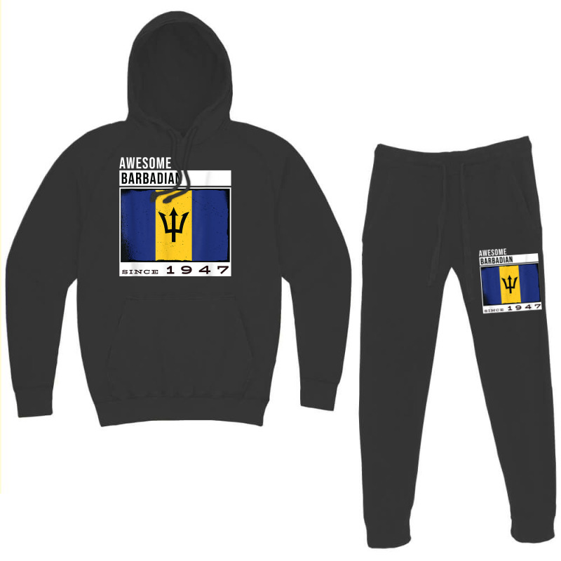 Awesome Barbadian Since 1947   Barbadian 75th Birthday T Shirt Hoodie & Jogger set by cm-arts | Artistshot