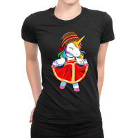 Russia Unicorn In Russian Traditional Costume Sarafan T Shirt Ladies Fitted T-shirt | Artistshot