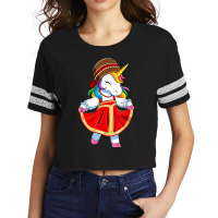 Russia Unicorn In Russian Traditional Costume Sarafan T Shirt Scorecard Crop Tee | Artistshot