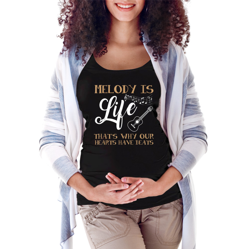 Music T Shirt Melody Is Life Novelty Guitar Shirt T Shirt Maternity Scoop Neck T-shirt by cm-arts | Artistshot