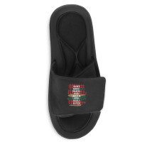 Funny Christmas Buffalo Plaid Reindeer Party Names Slide Sandal | Artistshot