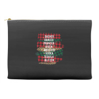 Funny Christmas Buffalo Plaid Reindeer Party Names Accessory Pouches | Artistshot