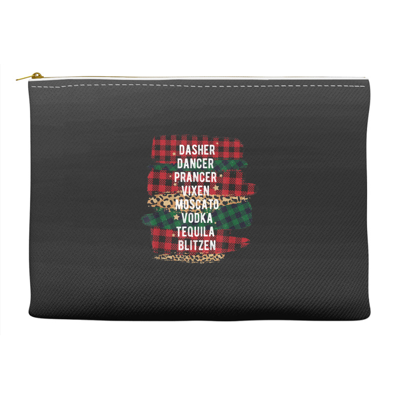 Funny Christmas Buffalo Plaid Reindeer Party Names Accessory Pouches | Artistshot