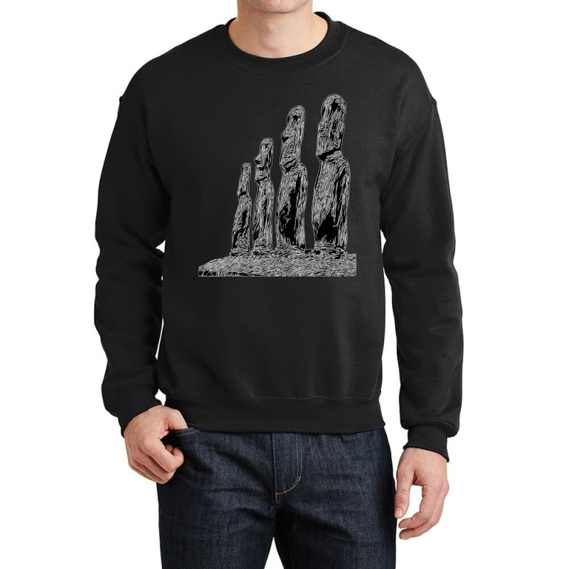 Easter Island Moai Statue Monolith World Mystery Crewneck Sweatshirt | Artistshot