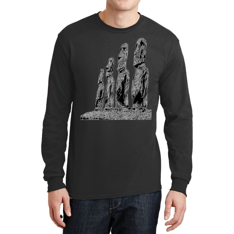 Easter Island Moai Statue Monolith World Mystery Long Sleeve Shirts | Artistshot