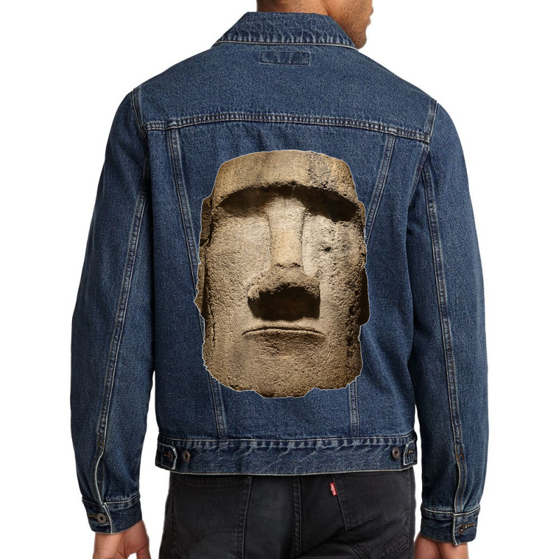 Easter Island Moai Statue Monolith World Mystery Men Denim Jacket by cm-arts | Artistshot