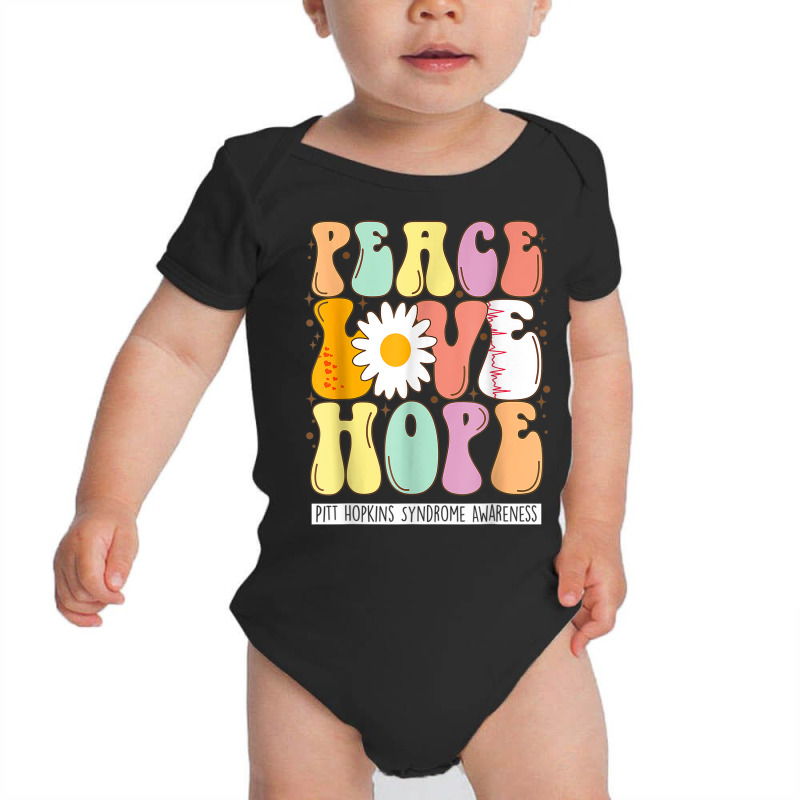 Peace Love Hope Pitt Hopkins Syndrome Phs Awareness Gift Baby Bodysuit | Artistshot