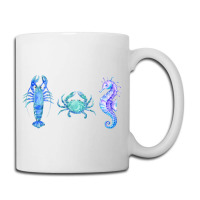 Crustaceancore Ocean Blush Crustacean Lobster Crab Seahorse Coffee Mug | Artistshot