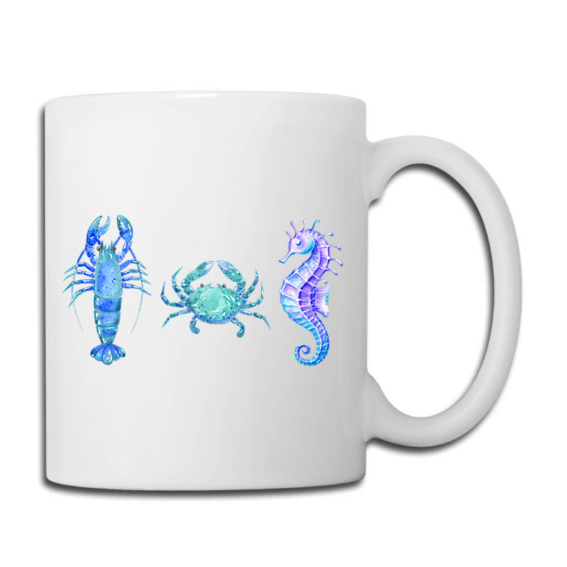 Crustaceancore Ocean Blush Crustacean Lobster Crab Seahorse Coffee Mug | Artistshot