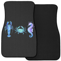 Crustaceancore Ocean Blush Crustacean Lobster Crab Seahorse Front Car Mat | Artistshot