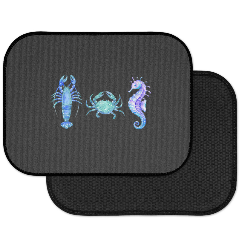 Crustaceancore Ocean Blush Crustacean Lobster Crab Seahorse Rear Car Mat | Artistshot