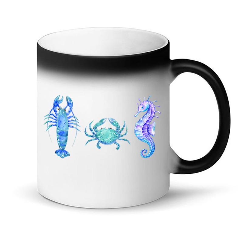 Crustaceancore Ocean Blush Crustacean Lobster Crab Seahorse Magic Mug | Artistshot