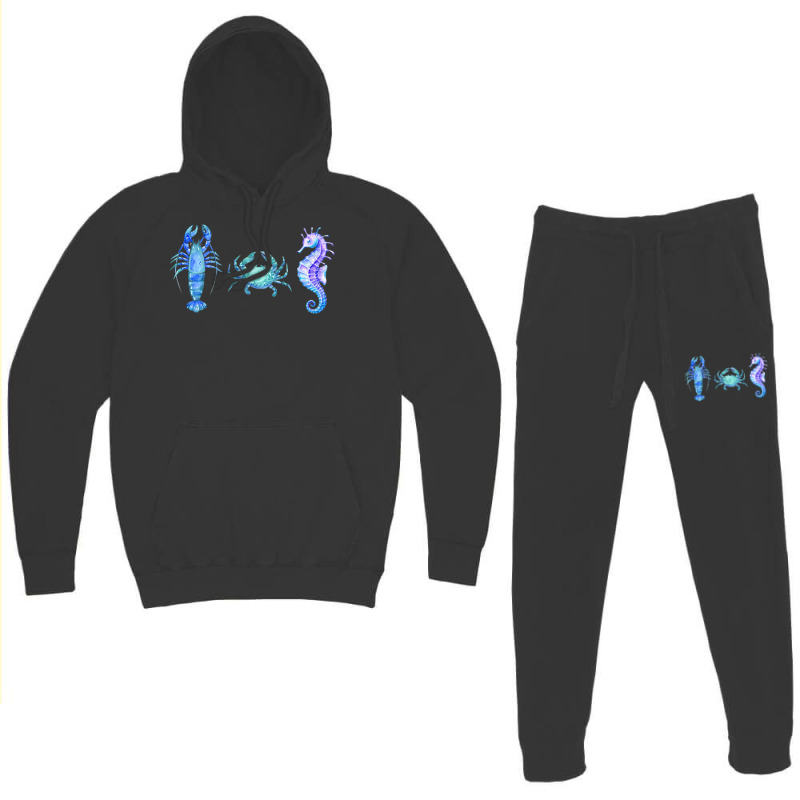 Crustaceancore Ocean Blush Crustacean Lobster Crab Seahorse Hoodie & Jogger Set | Artistshot