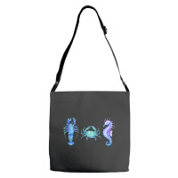 Crustaceancore Ocean Blush Crustacean Lobster Crab Seahorse Adjustable Strap Totes | Artistshot