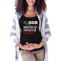 Sickle Cell Awareness Shirt Anemia Support God Bigger Maternity Scoop Neck T-shirt | Artistshot