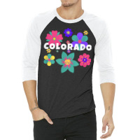 Floral Overlay Colorado Souvenir Tee Flowers For Women Kids T Shirt 3/4 Sleeve Shirt | Artistshot